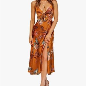 Floral Orange Maxi Dress